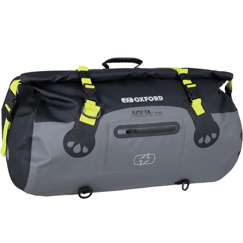 Oxford Aqua T-50 Roll Bag 50 l waterdichte tas zwart-grijs-fluo geel