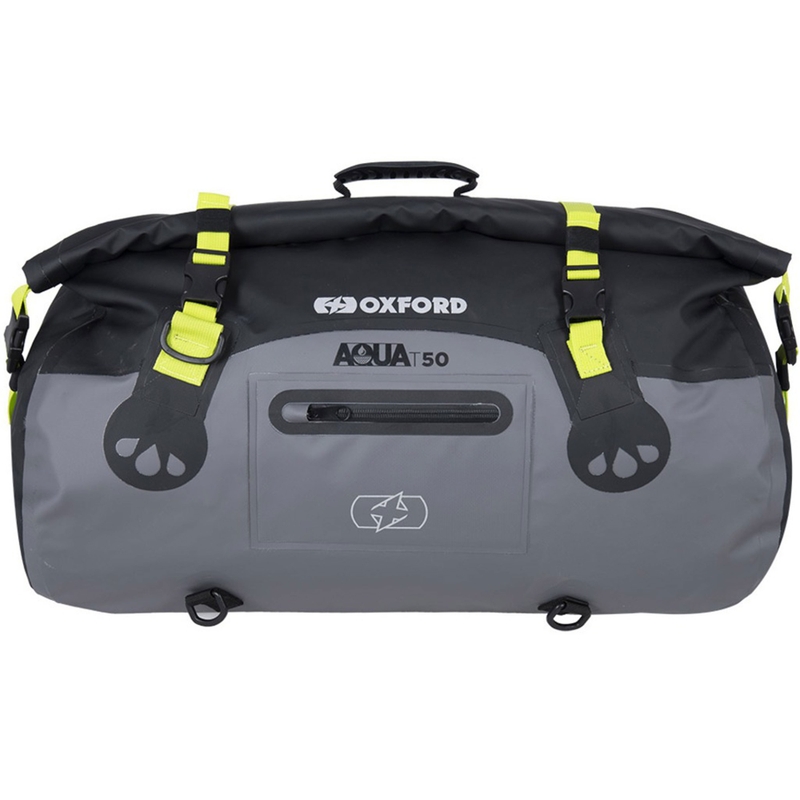 Oxford Aqua T-50 Roll Bag 50 l waterdichte tas zwart-grijs-fluo geel