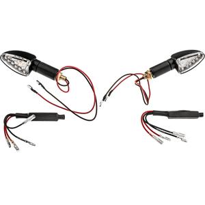 Oxford LED Arrow richtingaanwijzers lang met heldere lens en zwarte behuizing