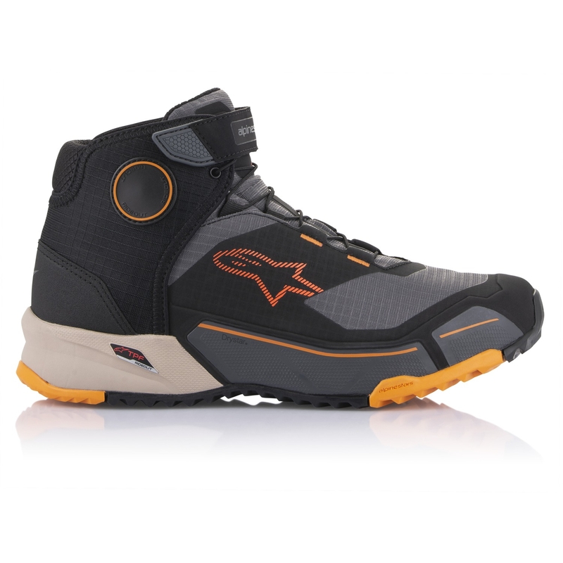 Alpinestars CR-X Drystar motorlaarzen zwart-bruin-oranje