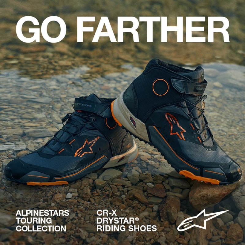 Alpinestars CR-X Drystar motorlaarzen zwart-bruin-oranje