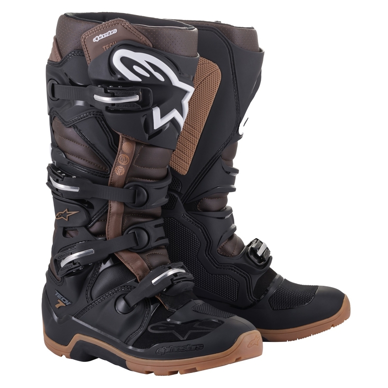 Alpinestars Tech 7 Enduro Motorlaarzen Zwart-Donkerbruin