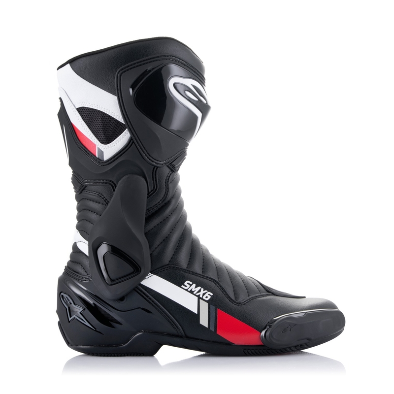 Alpinestars S-MX 6 motorlaarzen zwart-wit-grijs-rood