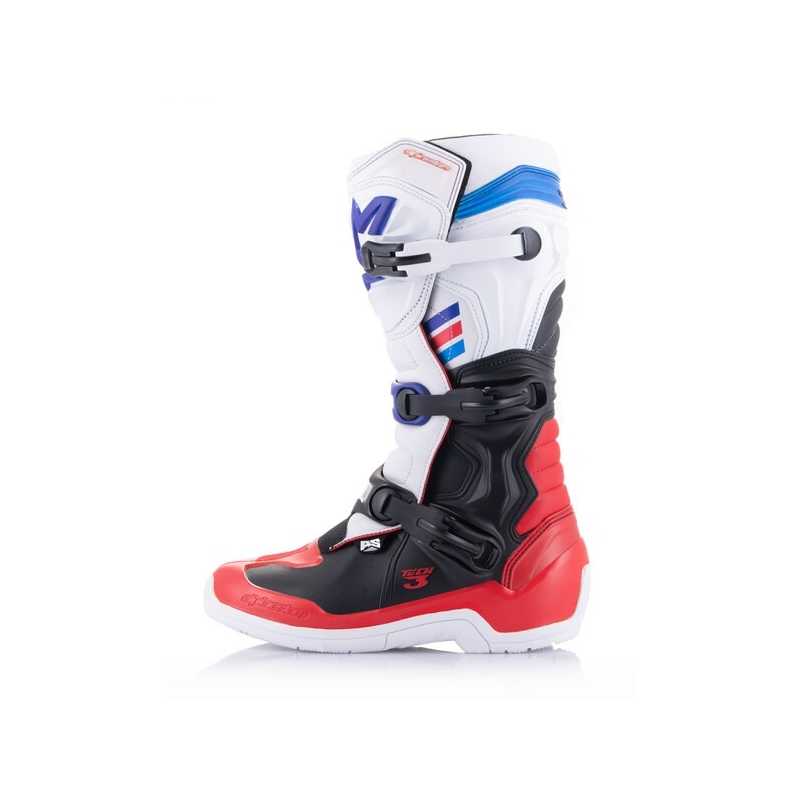 Alpinestars TECH 3 crosslaarzen wit-zwart-blauw-rood
