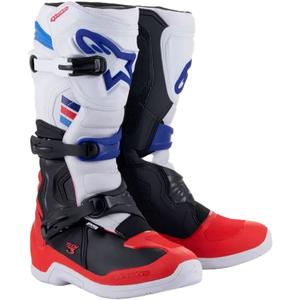 Alpinestars TECH 3 crosslaarzen wit-zwart-blauw-rood