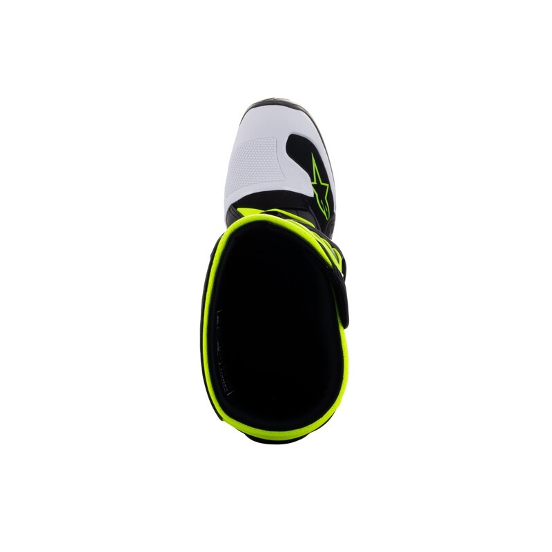 Alpinestars Tech 7 S kindermotorlaarzen zwart-wit-fluo geel-blauw