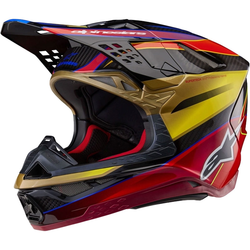 Alpinestars Supertech S-M10 Era goud-rode motorcrosshelm