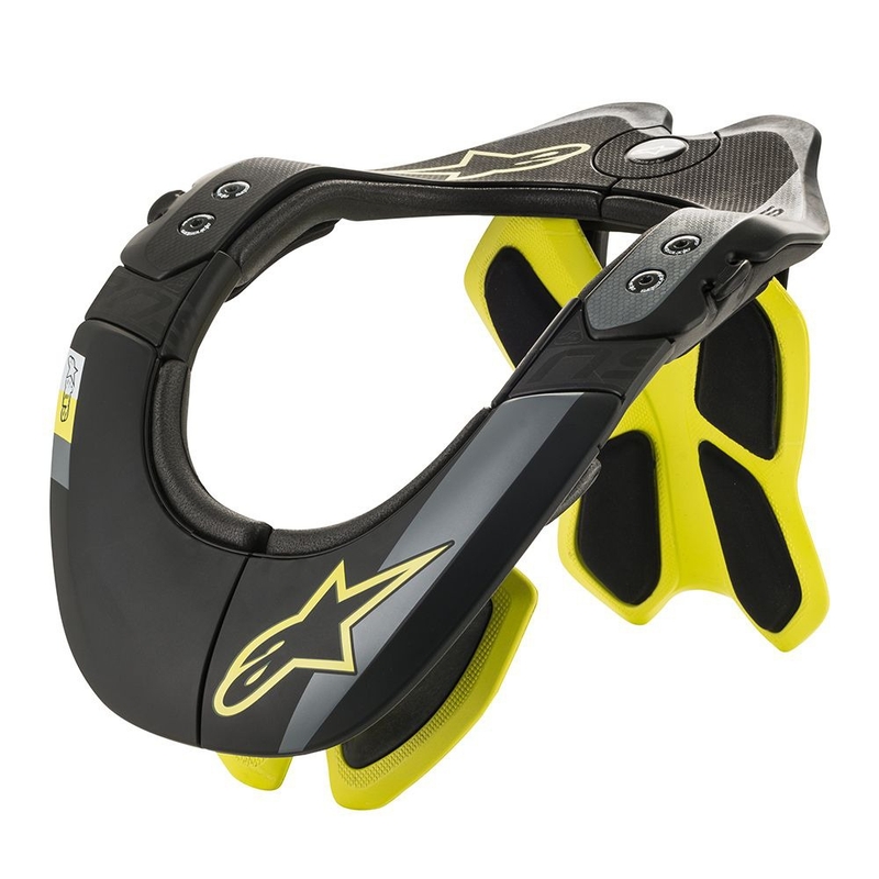 Alpinestars BNS Tech-2 nekbeschermer zwart-geel fluo