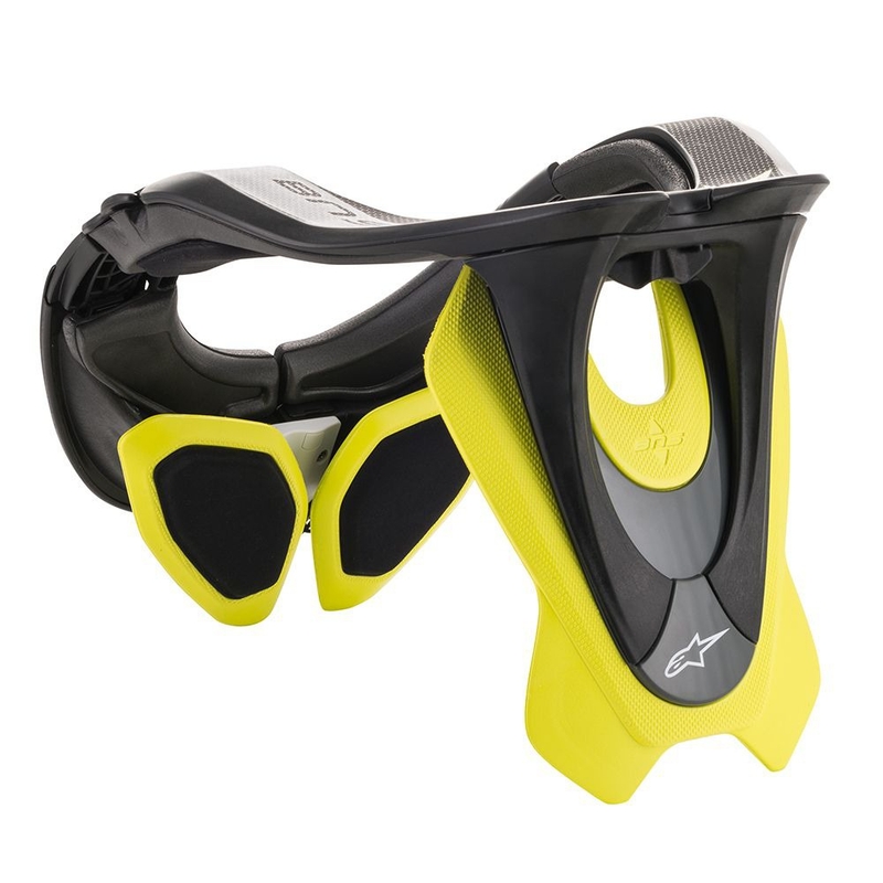 Alpinestars BNS Tech-2 nekbeschermer zwart-geel fluo