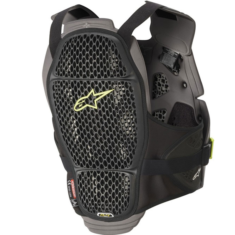 Alpinestars A-4 MAX borstbeschermer zwart-antraciet-fluogeel