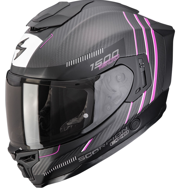 Scorpion EXO-1500 Carbon Air Zity integraal motorhelm mat zwart-roze