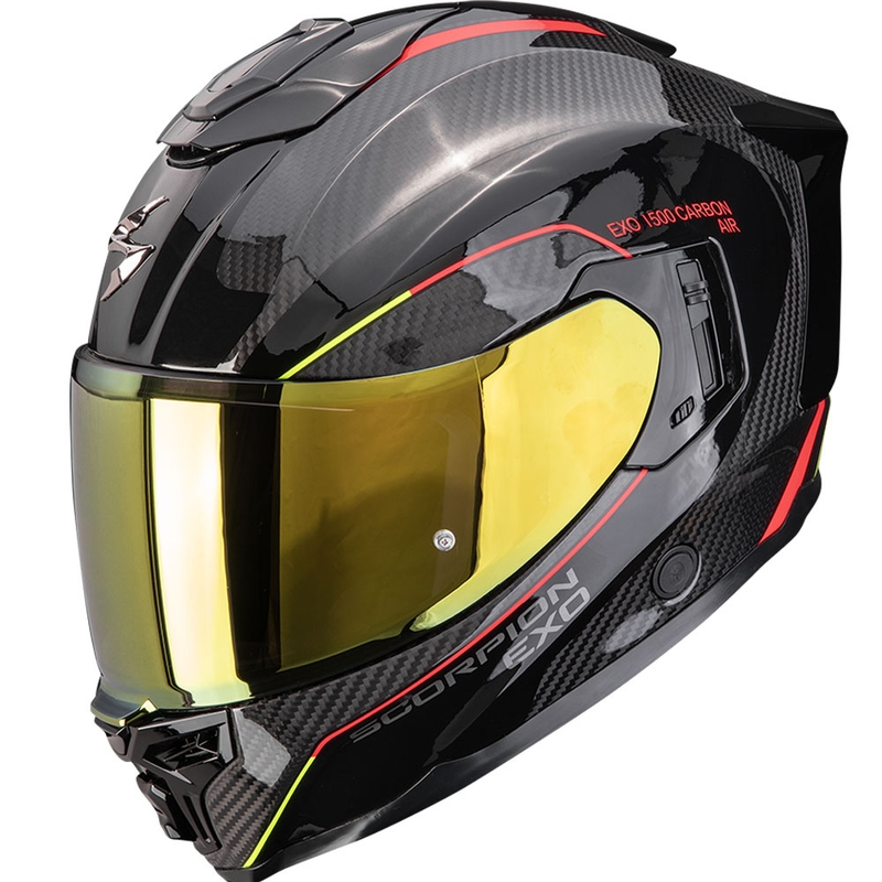 Scorpion EXO-1500 Carbon Air Mundi integraal motorhelm zwart-rood-geel