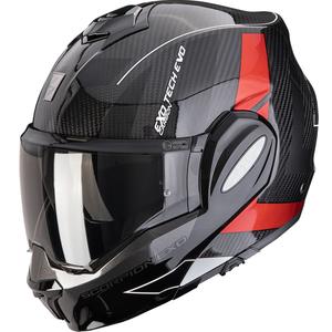 Scorpion EXO-TECH EVO Carbon CAD opklapbare motorhelm zwart-rood
