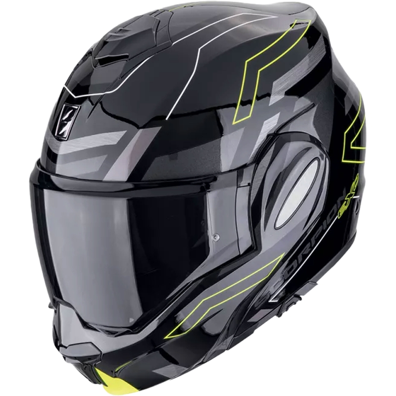Opvouwbare motorhelm Scorpion EXO-TECH EVO CONQUER zwart-fluo geel