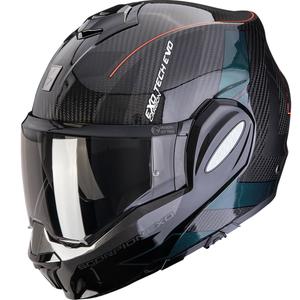 Scorpion EXO-TECH EVO Carbon CAD opklapbare motorhelm zwart-groen