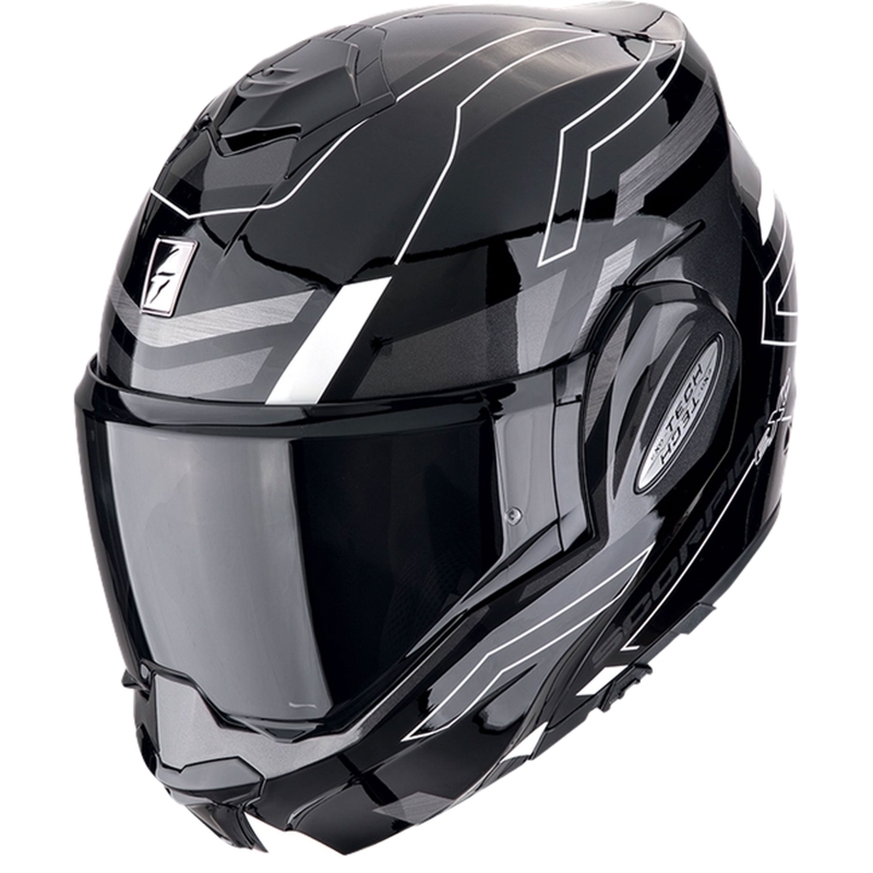 Opvouwbare motorhelm Scorpion EXO-TECH EVO CONQUER zwart-wit