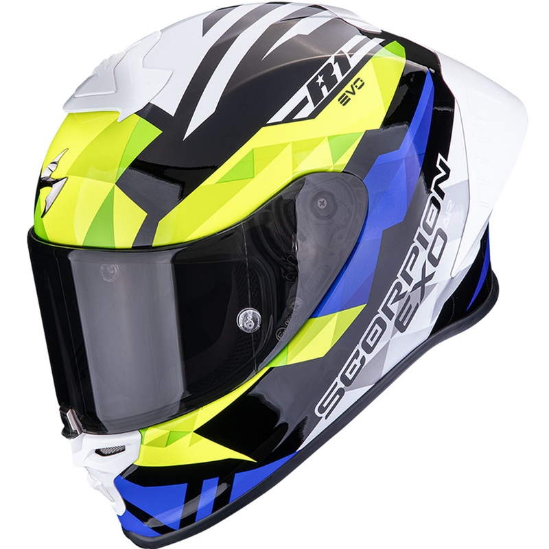 Scorpion EXO-R1 EVO II Air Valere integraal motorhelm zwart-blauw-fluogeel