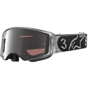 Alpinestars Supertech Vision DNGR38 XXV crossbril zwart-zilver met spiegelend zilver plexiglas
