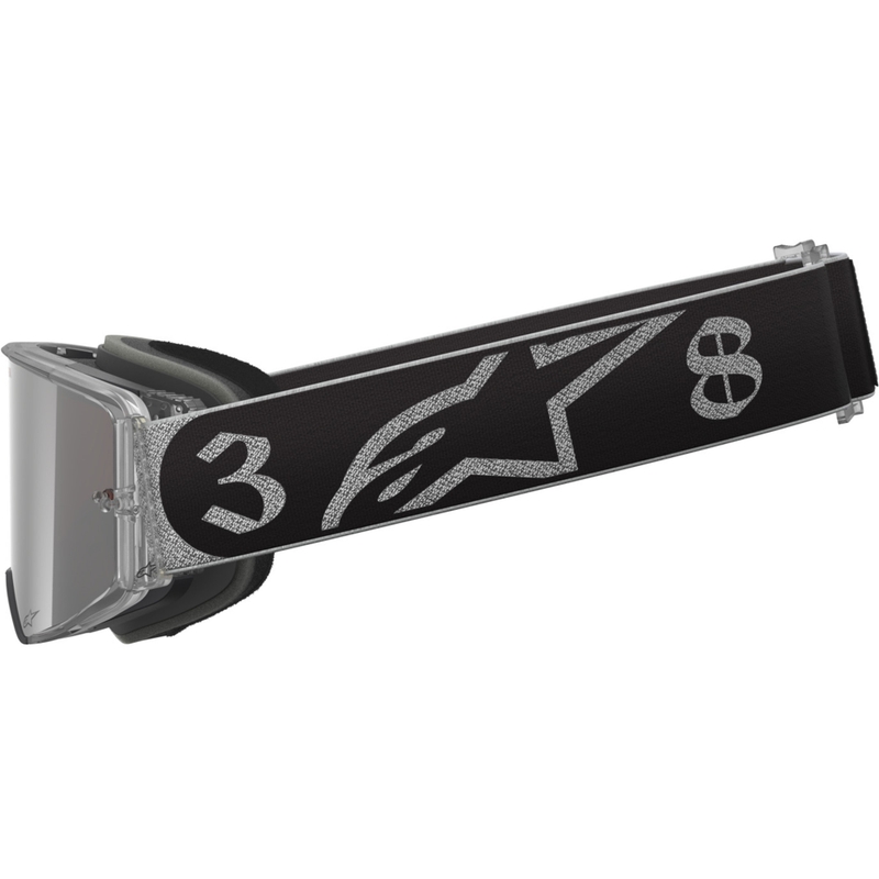 Alpinestars Supertech Vision DNGR38 XXV crossbril zwart-zilver met spiegelend zilver plexiglas