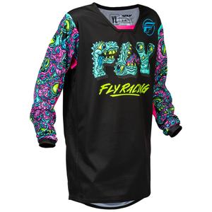 Kindercrossshirt FLY Racing KINETIC MUTANT zwart-multicolor