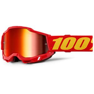 Motorcrossbril 100% Accuri 2 rood met rood plexiglas