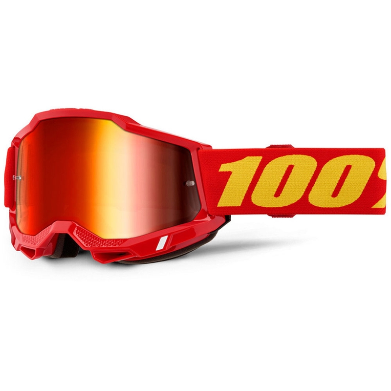 Motorcrossbril 100% Accuri 2 rood met rood plexiglas