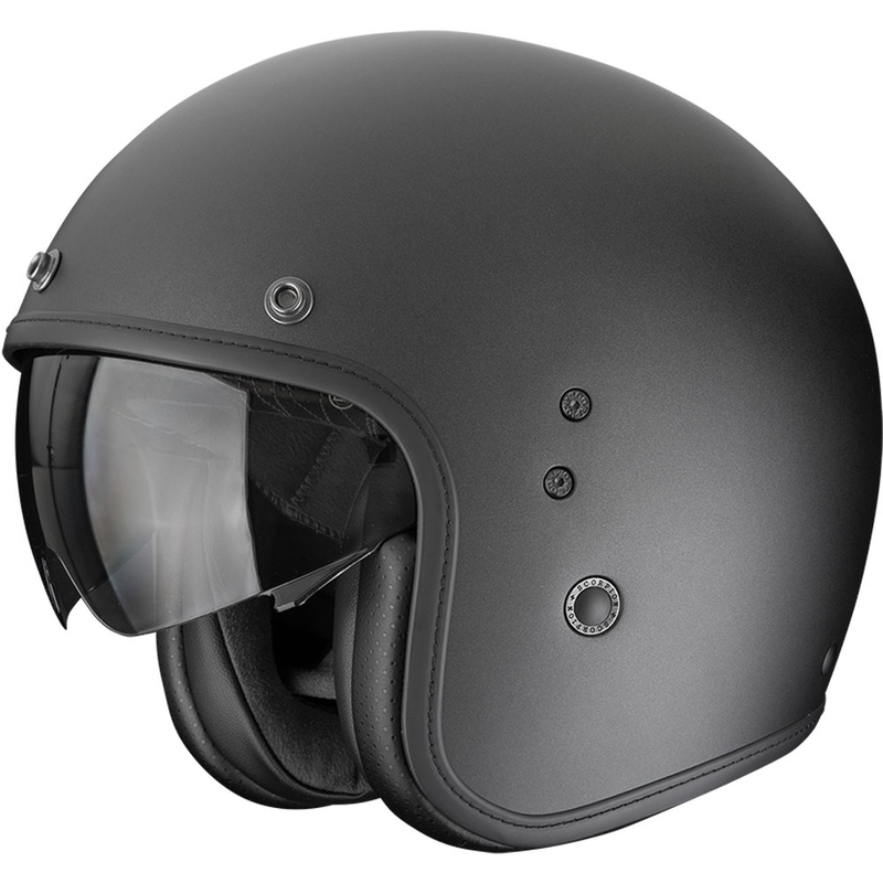 Scorpion Belfast EVO Solid Open Face Motorhelm Mat Parel Zwart