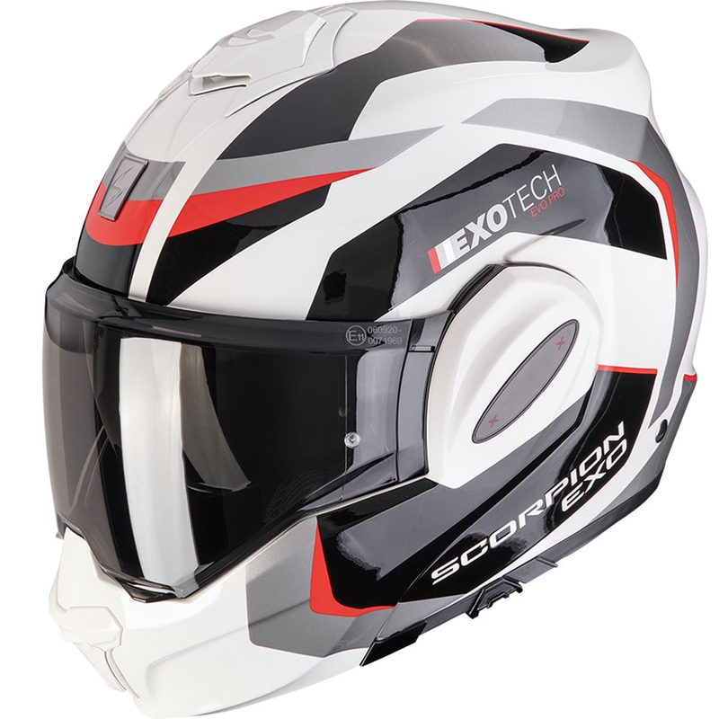 Scorpion EXO-TECH EVO PRO Accuti opklapbare motorhelm grijs-zwart-rood