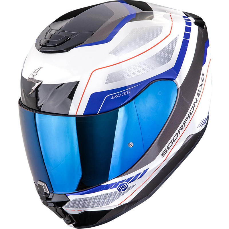 Scorpion EXO-391 Leo integraal motorhelm wit-blauw