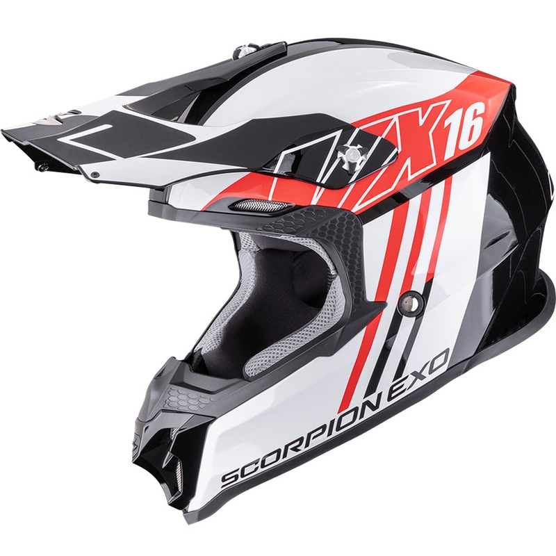 Scorpion VX-16 EVO Air Lignes crosshelm zwart-rood