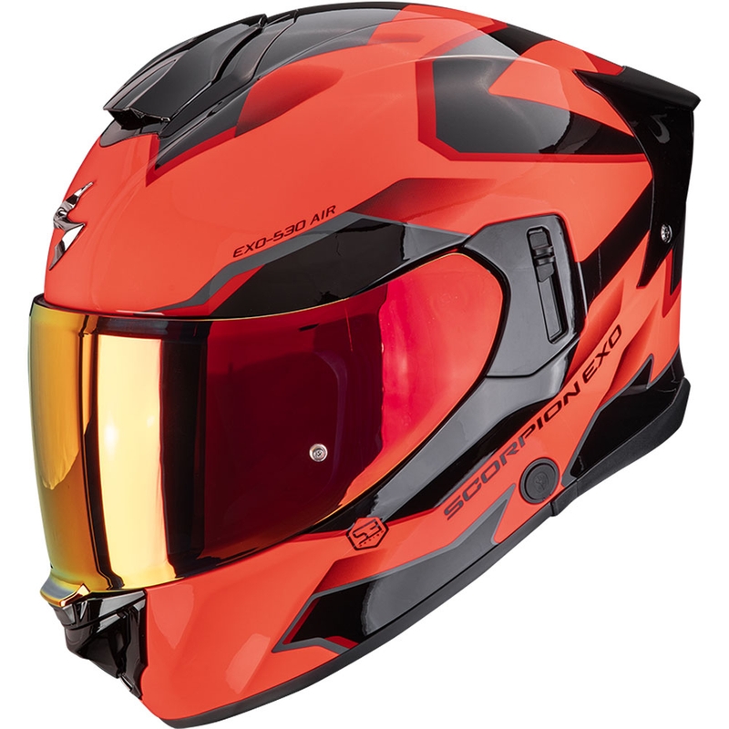 Scorpion EXO-530 Air Clip integraal motorhelm fluorescerend rood-zwart