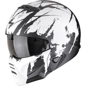 Open helm met masker Scorpion EXO-COMBAT II Marauder mat zwart-wit