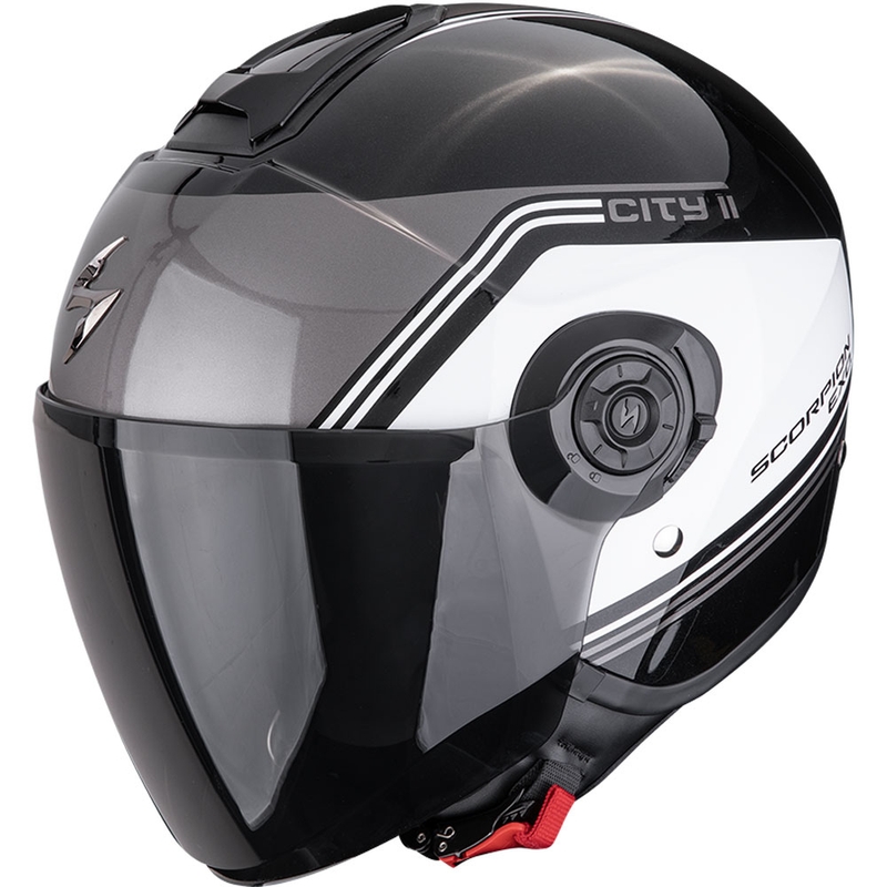 Scorpion EXO-CITY II Vita open motorhelm metallic zwart-wit