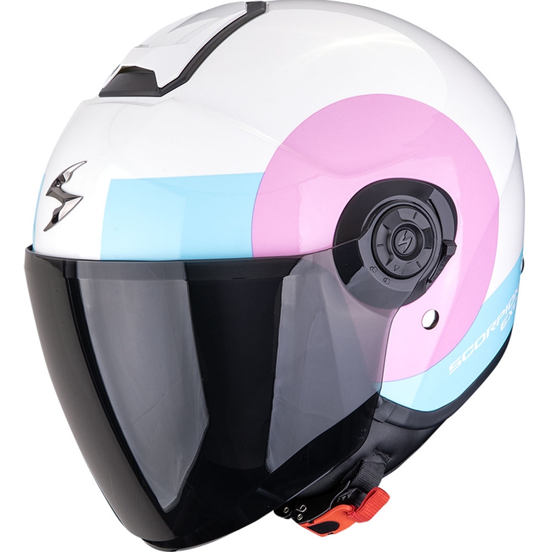 Scorpion EXO-CITY II Sheer Open Face Motorhelm Wit-Roze-Lichtblauw
