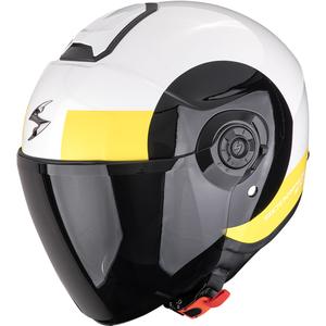 Scorpion EXO-230 Hipe open face motorhelm wit-zwart-fluo geel