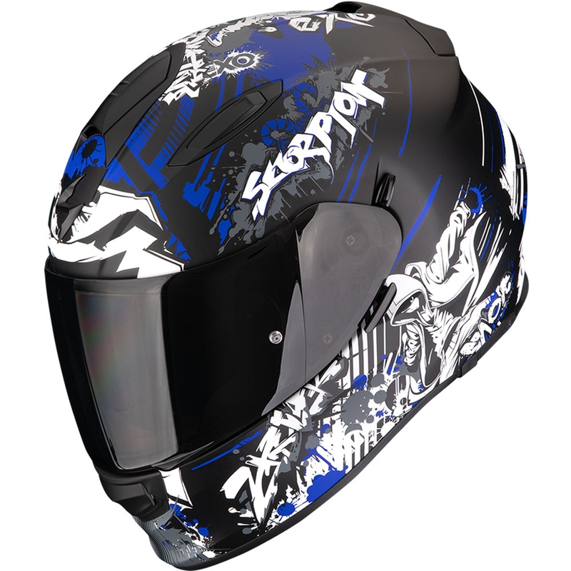 Scorpion EXO-491 Spector integraal motorhelm mat zwart-blauw