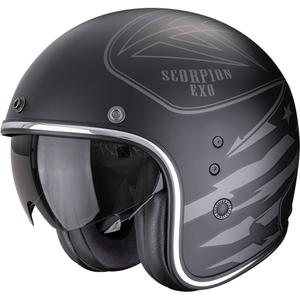 Scorpion Belfast Dawg Open Face Motorhelm Mat Zwart-Zilver