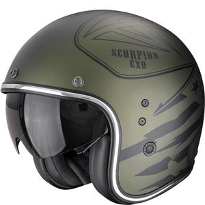 Scorpion Belfast Dawg Open Face Motorhelm Matgroen