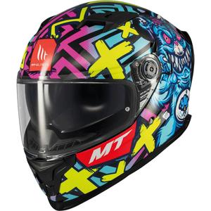 Full face motorhelm MT Braker SV Crazy Teddy multicolor
