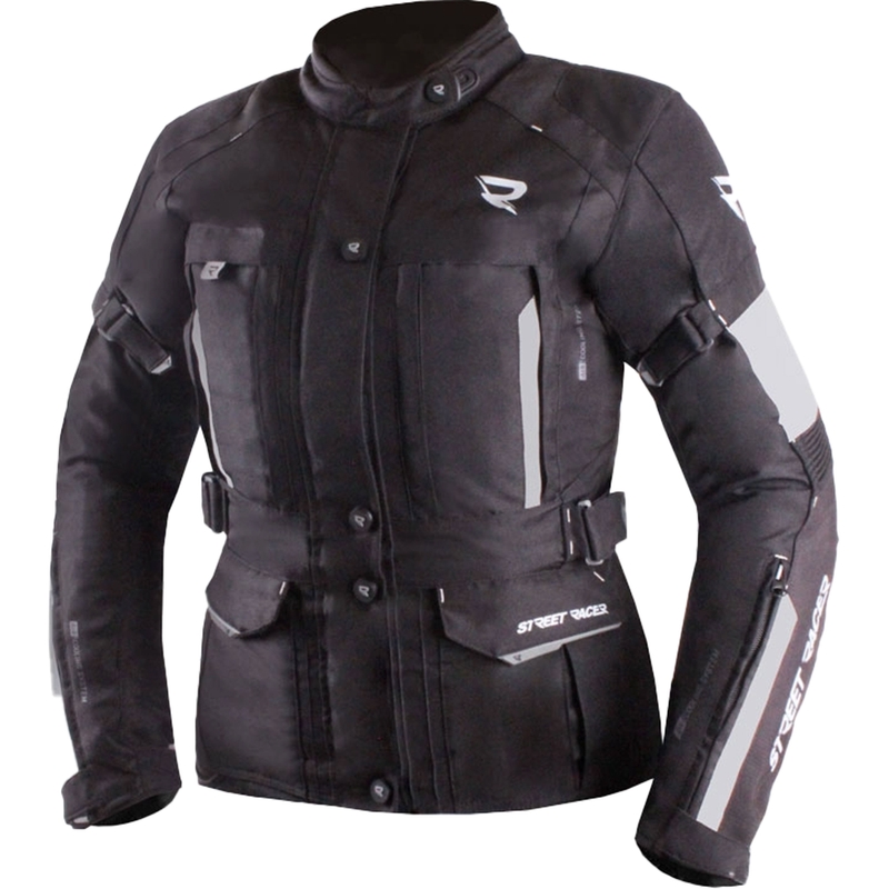 Dames motorjack Street Racer Hilax zwart-grijs