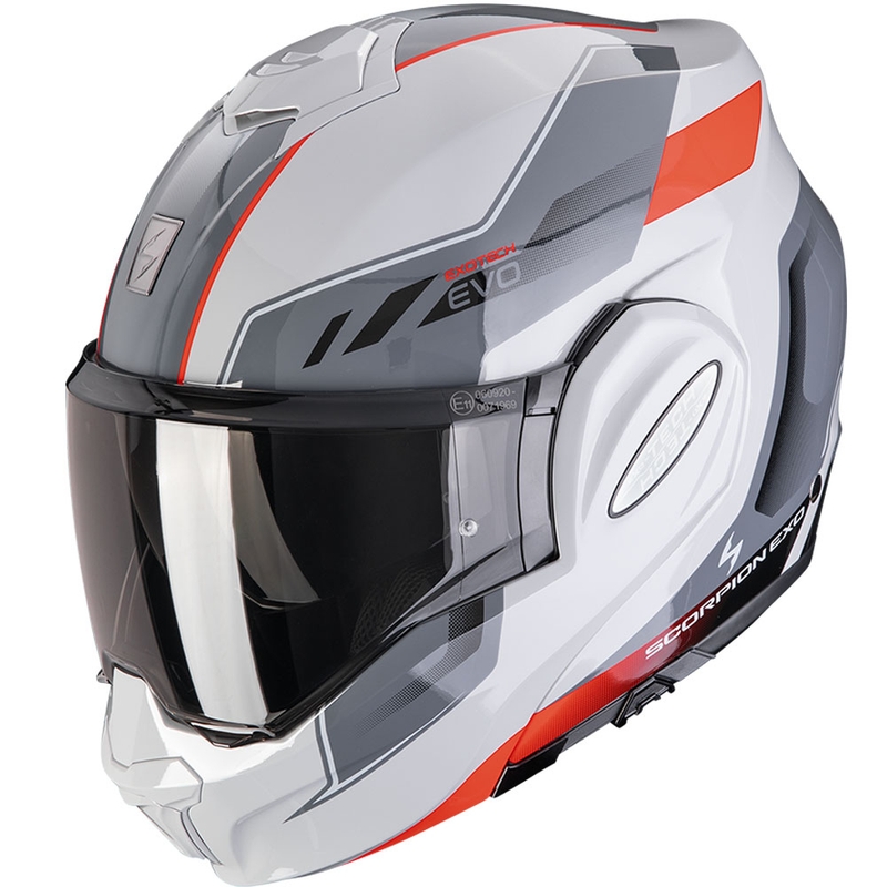 Scorpion EXO-TECH EVO Socius opklapbare motorhelm grijs-rood