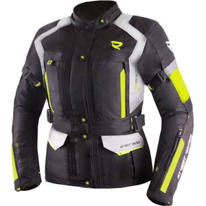 Dames motorjack Street Racer Hilax zwart-grijs-fluogeel