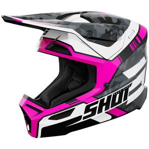 Motocrosshelm Shot Furious Flash glanzend roze