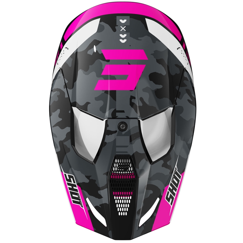 Motocrosshelm Shot Furious Flash glanzend roze
