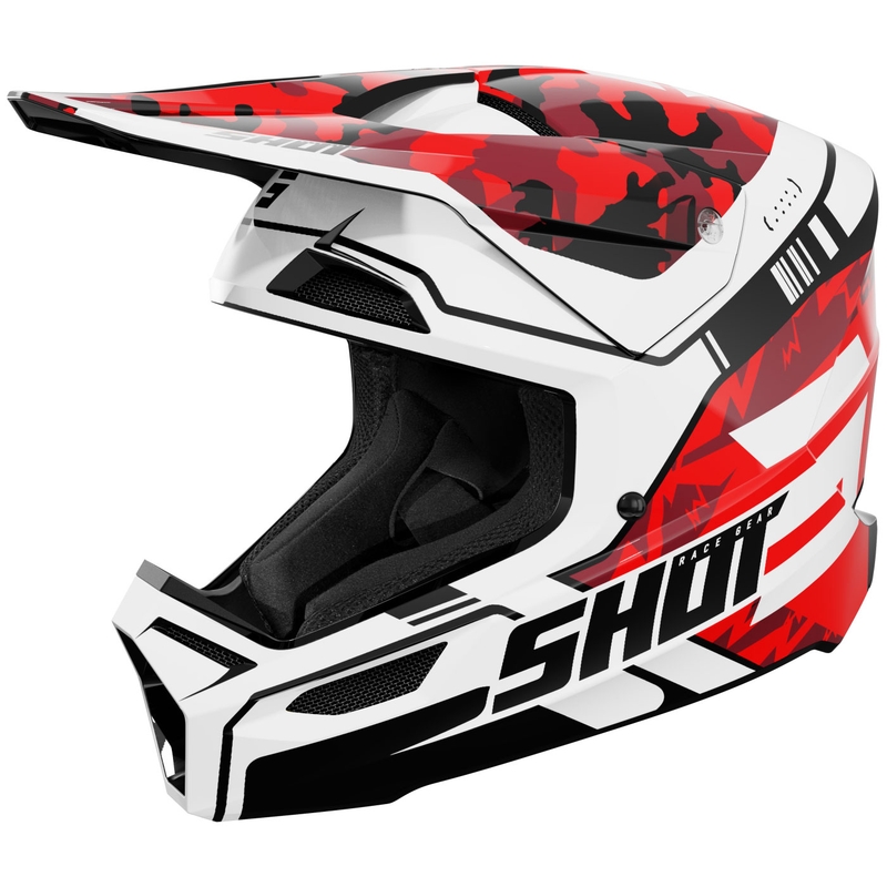 Motocrosshelm Shot Furious Flash glanzend rood
