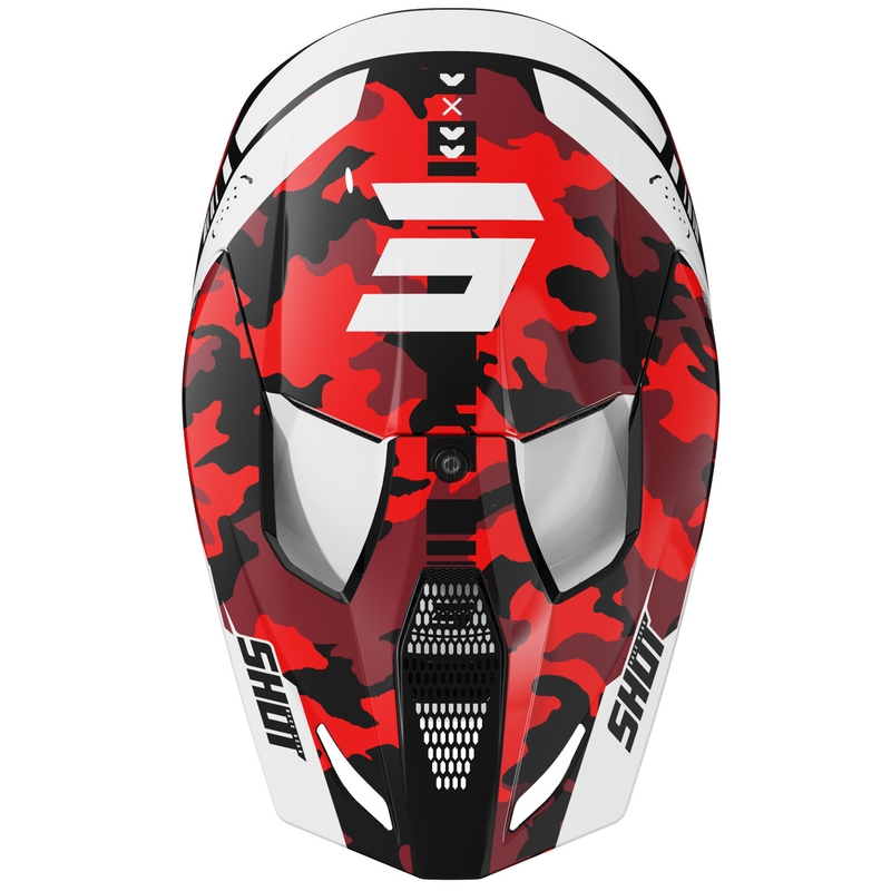 Motocrosshelm Shot Furious Flash glanzend rood