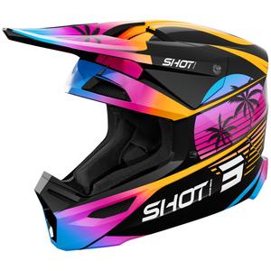 Motocrosshelm Shot Furious Miami glanzend oranje