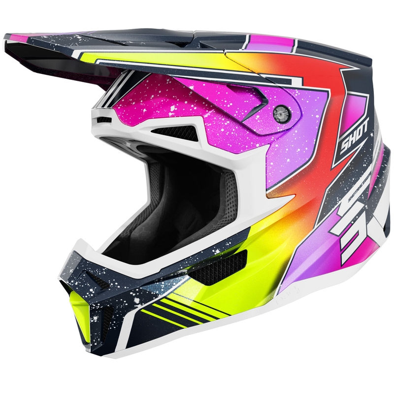 Crosshelm Shot Lite Racing parelblauw-fluogeel
