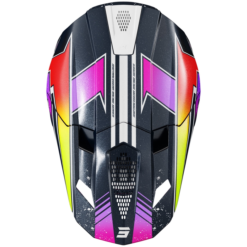 Crosshelm Shot Lite Racing parelblauw-fluogeel