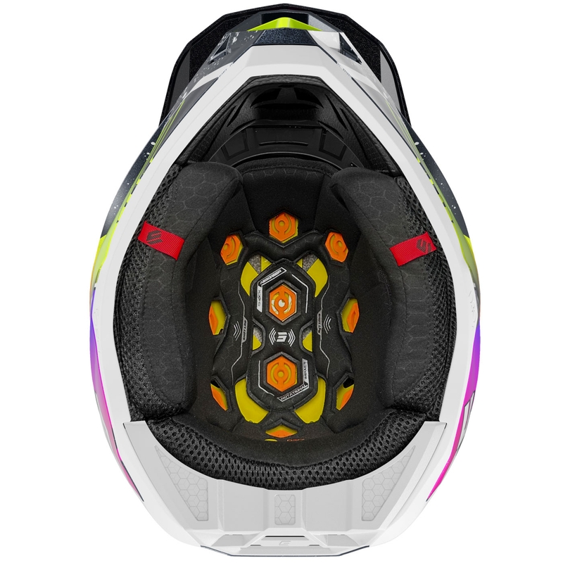 Crosshelm Shot Lite Racing parelblauw-fluogeel